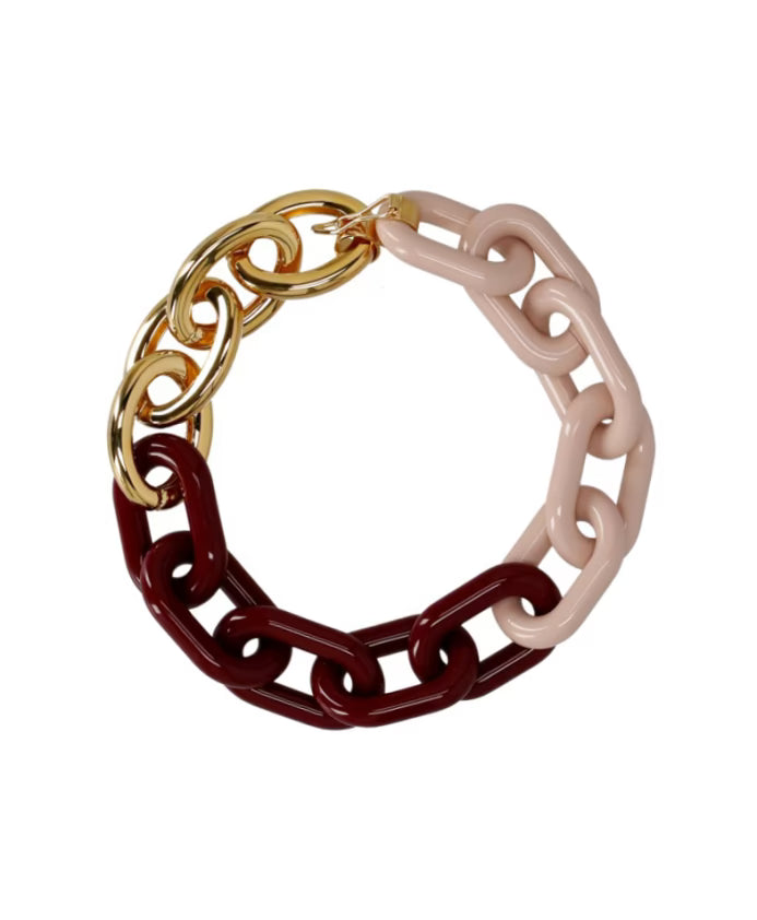 Ruby Resin Metal Necklace