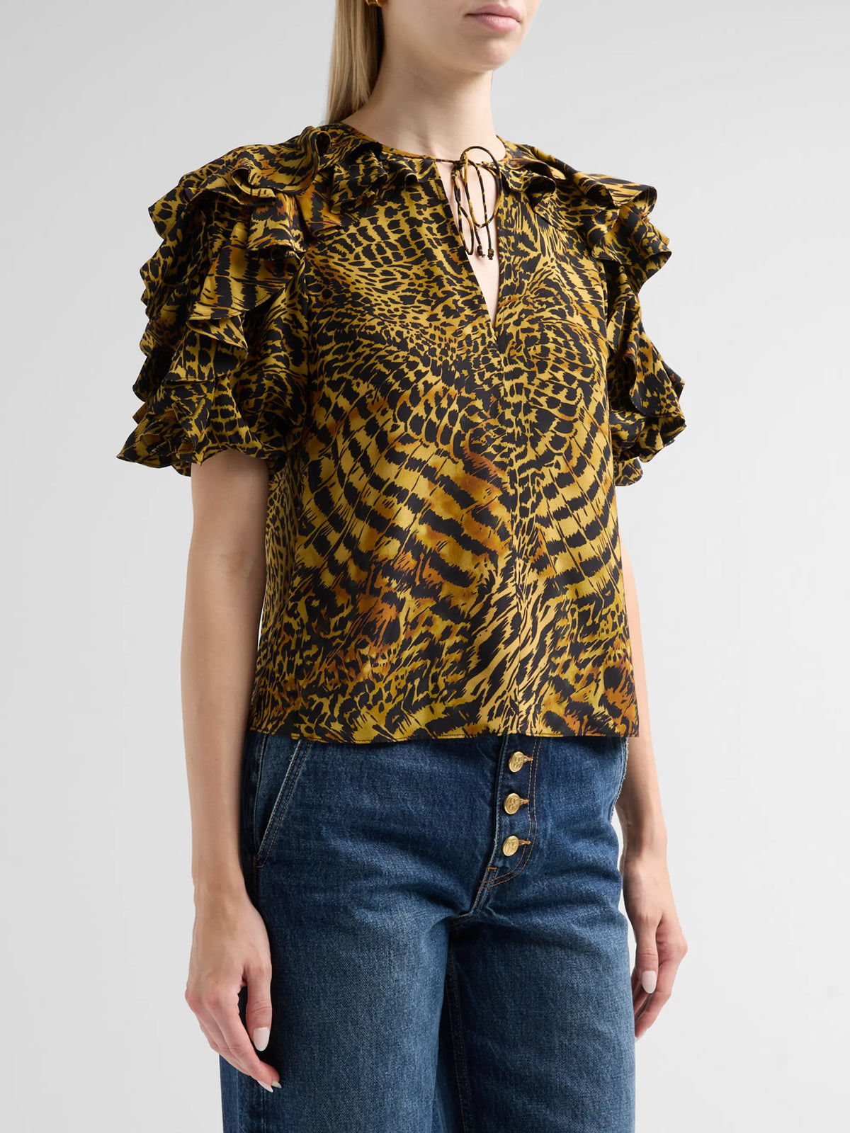 Josephine Short Sleeve Silk Top