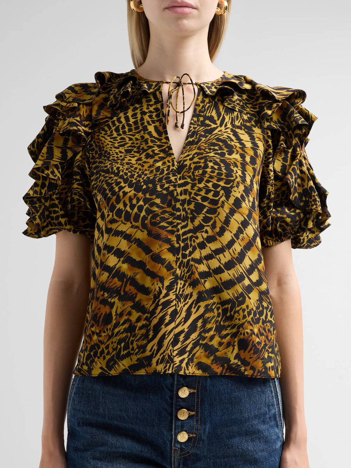 Josephine Short Sleeve Silk Top