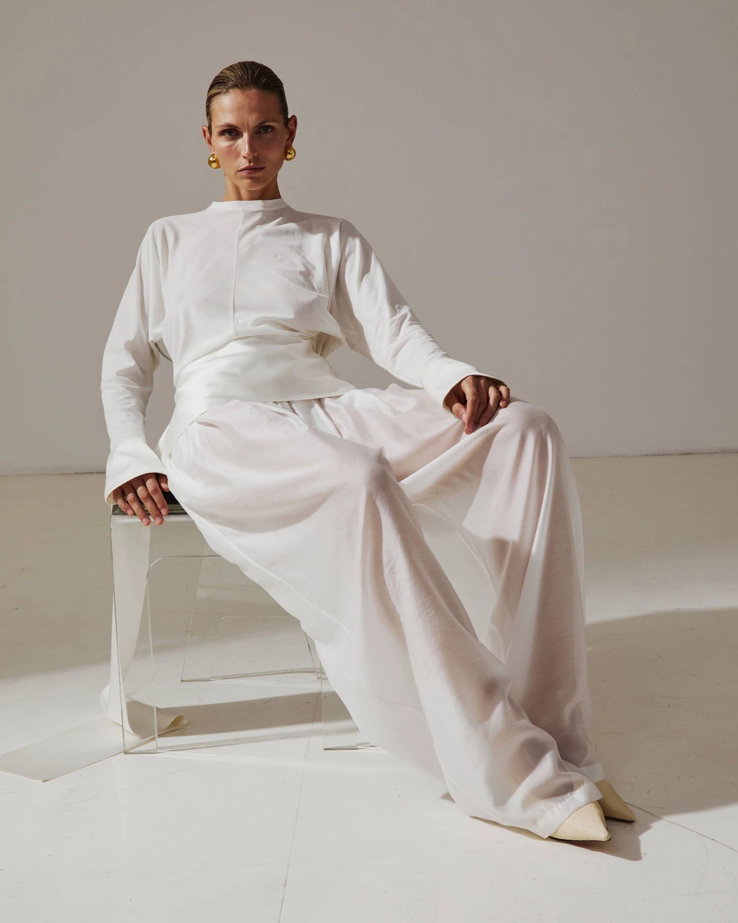 Luna Jersey Top With Dropped Satin Details