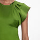 Draped Pleat Detail Midi Dress