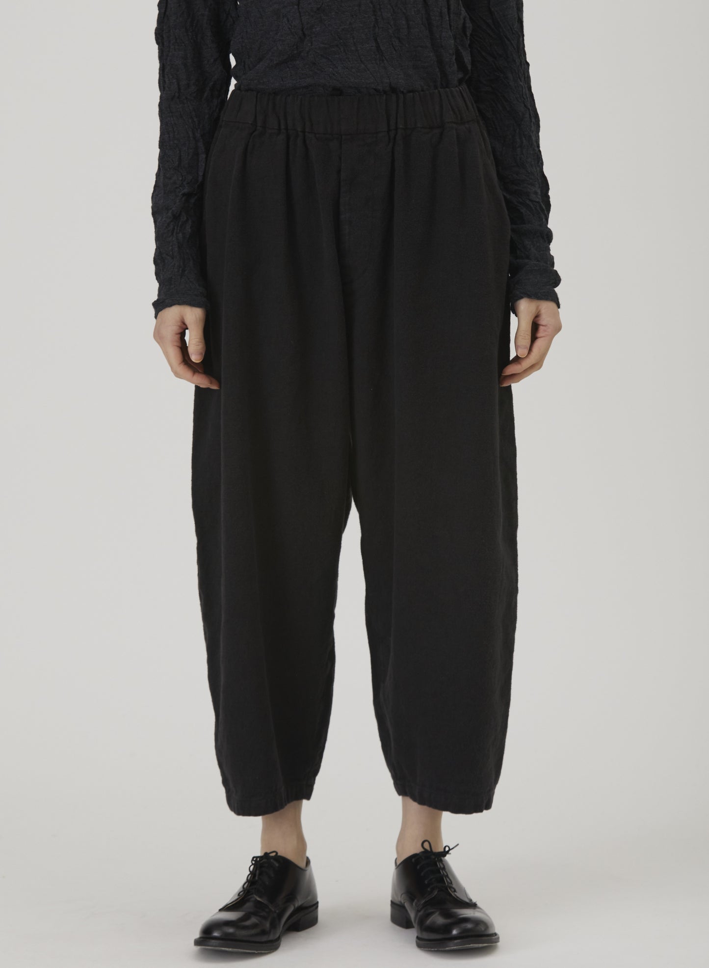 Natural Brushed Linen Cotton Twill Relaxed Pants