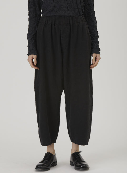 Natural Brushed Linen Cotton Twill Relaxed Pants