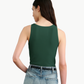 Jennifer Rib Tank In Evergreen
