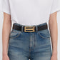 Grained Leather Jumbo Frame Belt