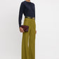 Draped Pleat Detail Crew Neck Top