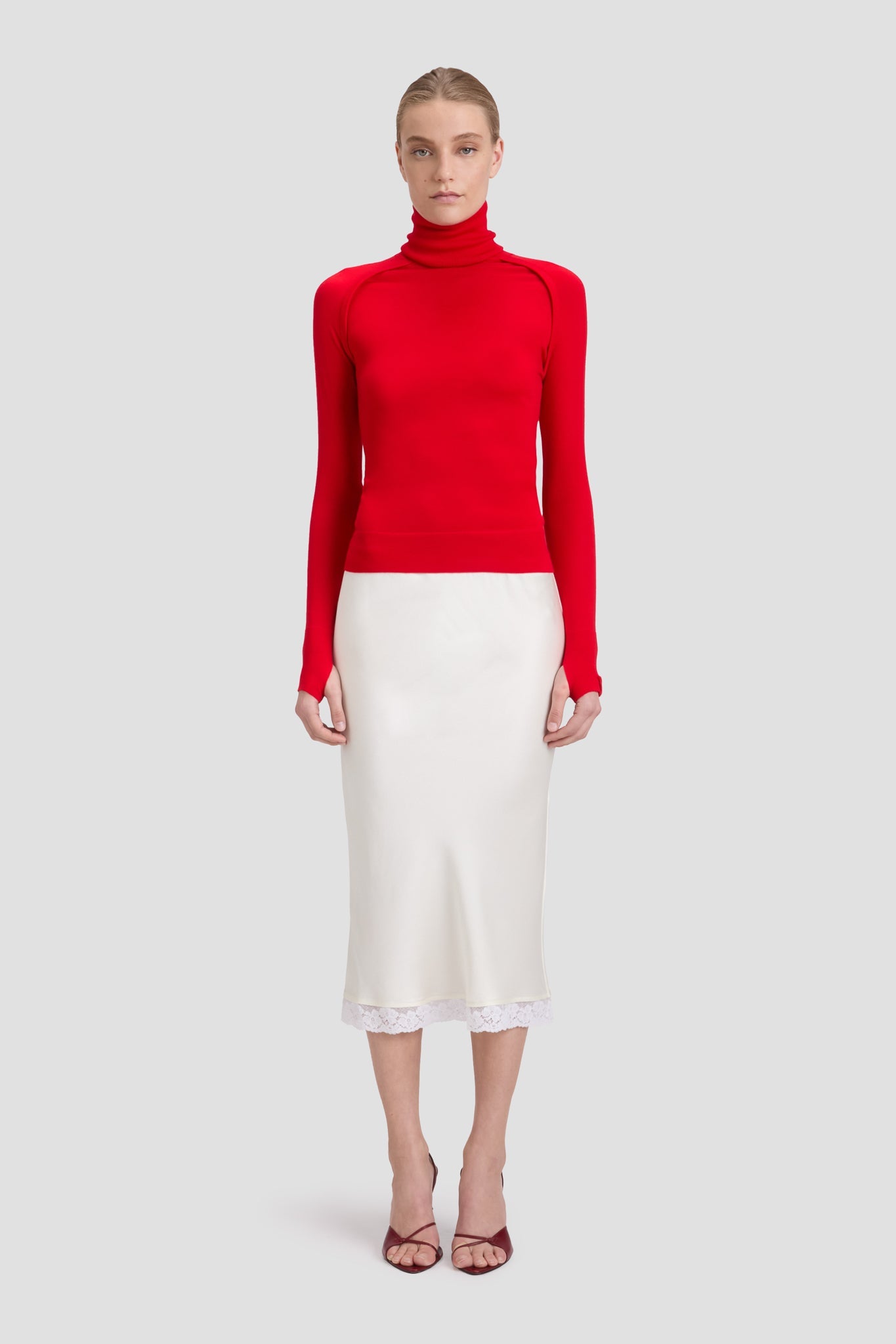 Lace Trim Slip Skirt