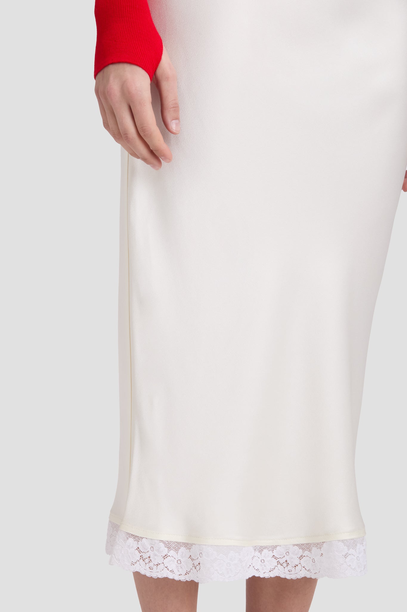 Lace Trim Slip Skirt