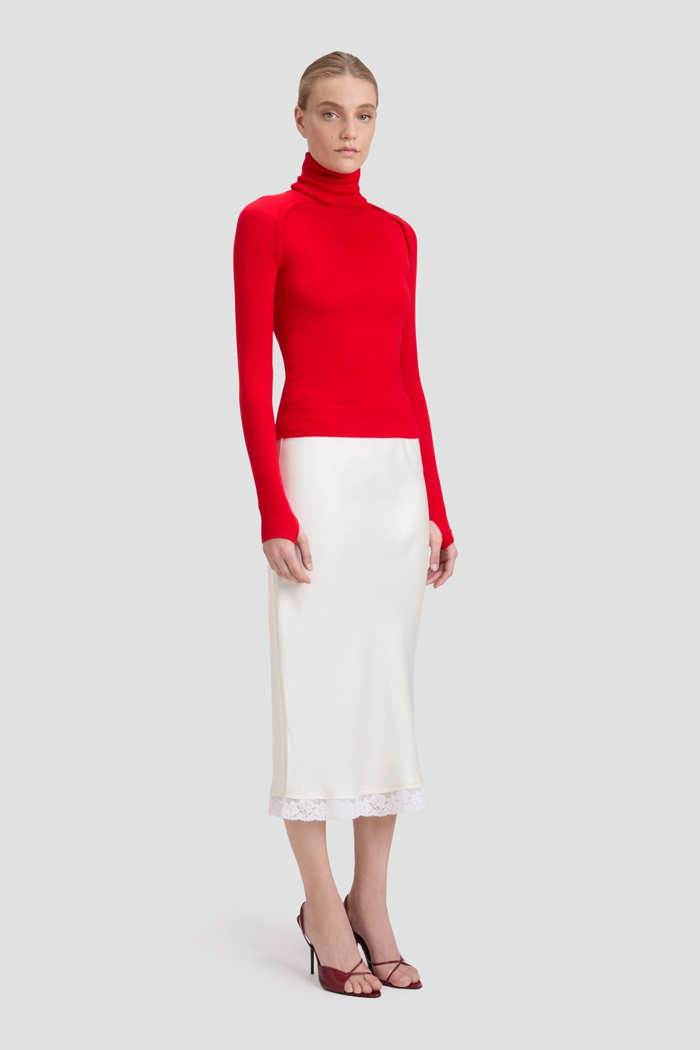 Lace Trim Slip Skirt