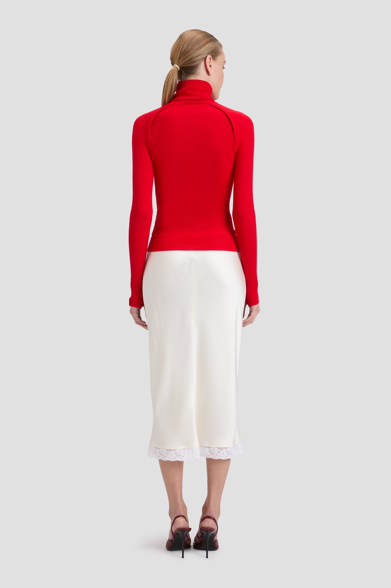 Lace Trim Slip Skirt