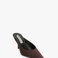 Sloan Stiletto Mule In Dark Brown Satin