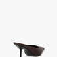 Sloan Stiletto Mule In Dark Brown Satin