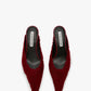 Sloan Mule In Cherry Red Embroidered Satin