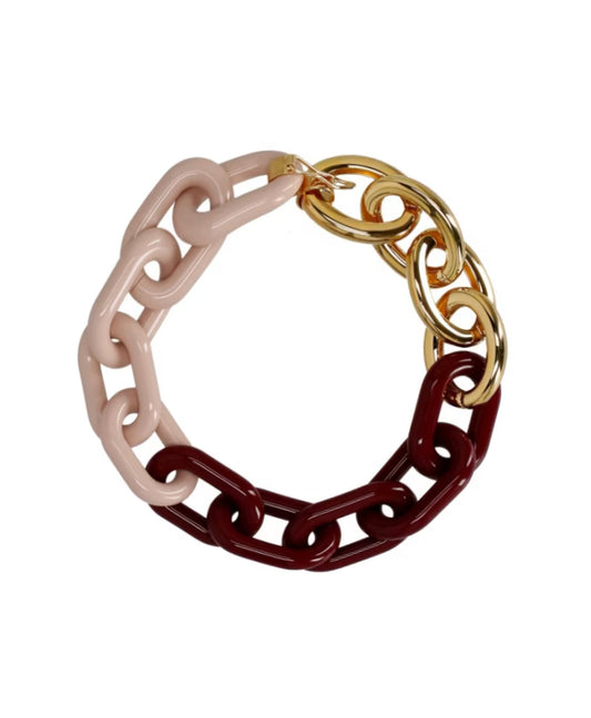 Ruby Resin Metal Necklace