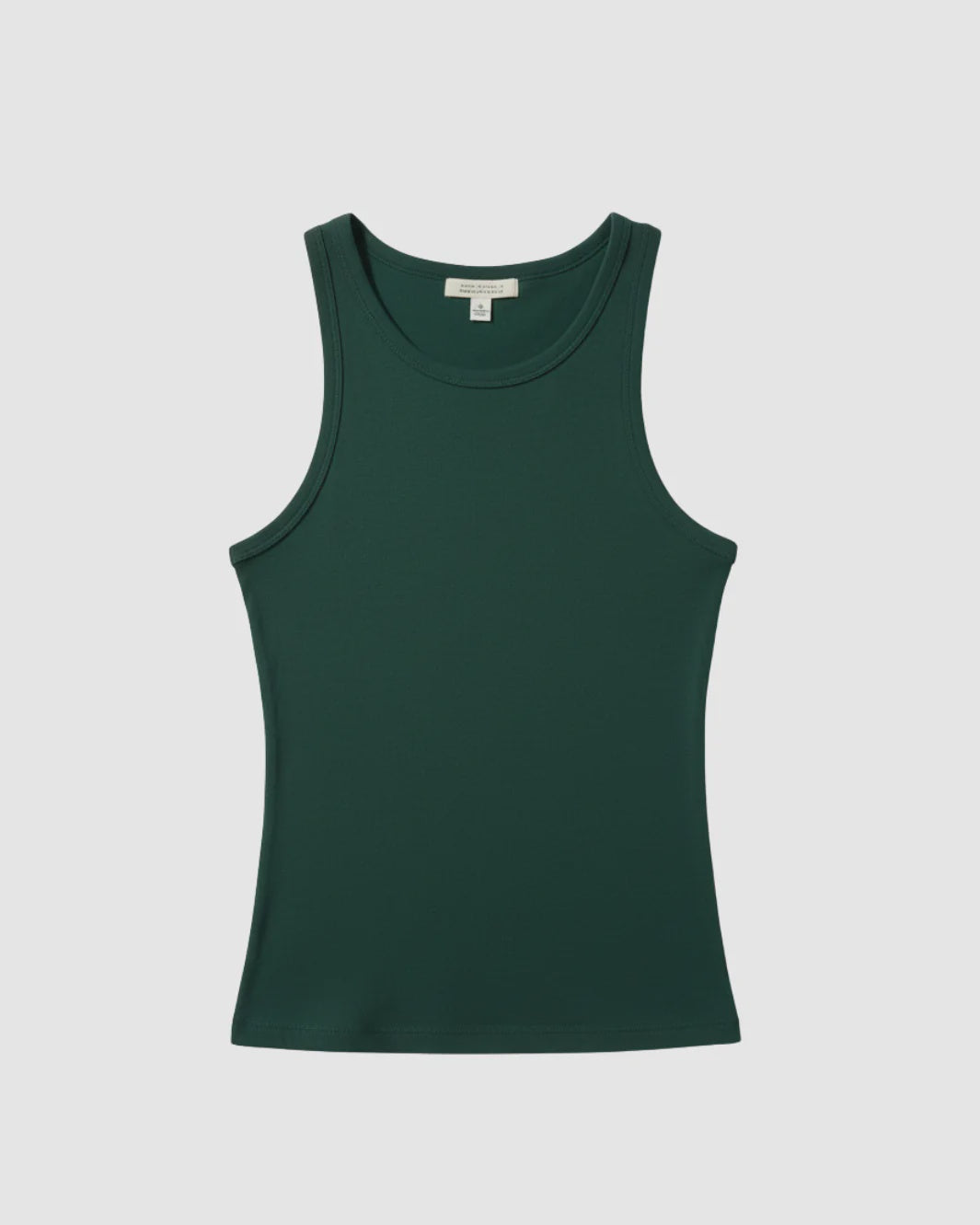 Jennifer Rib Tank In Evergreen