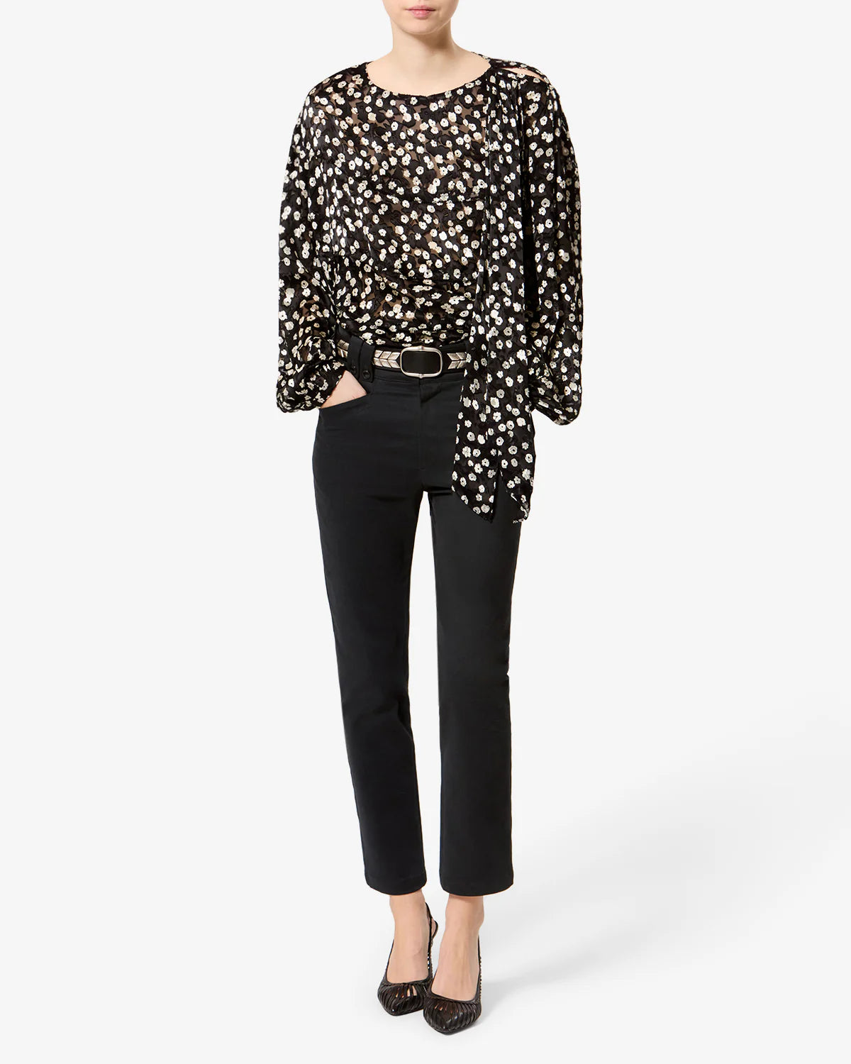 Firma Floral Silk Devore Blouse