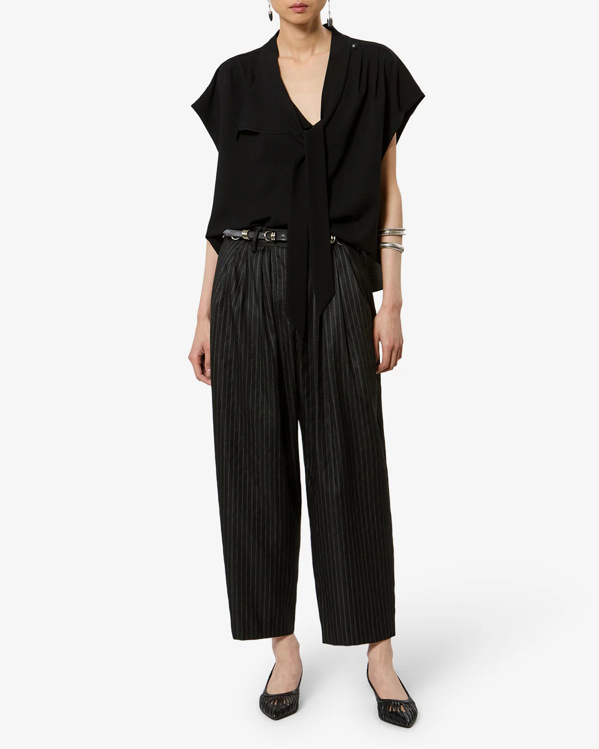 Janice Stripe Wool Trousers