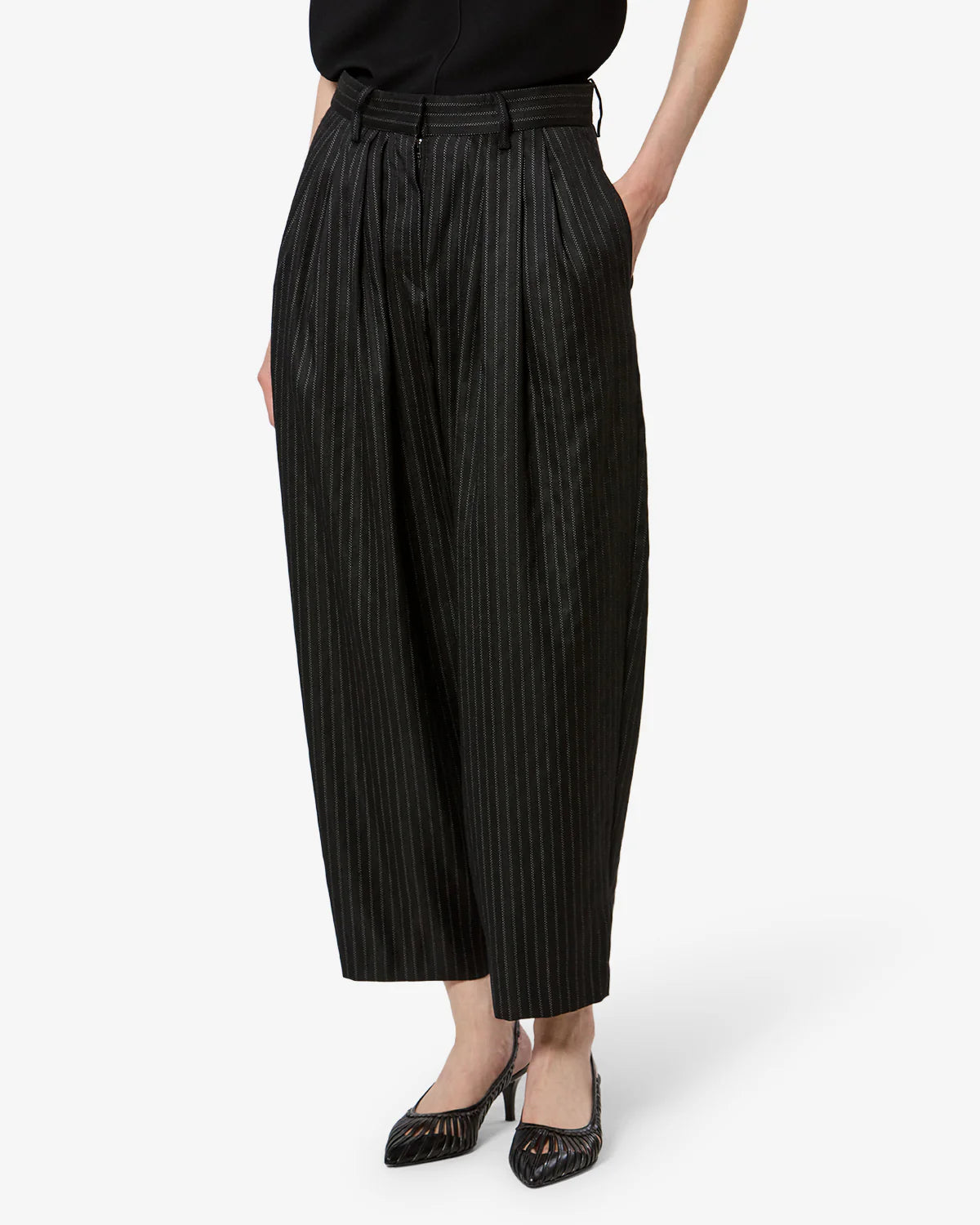 Janice Stripe Wool Trousers