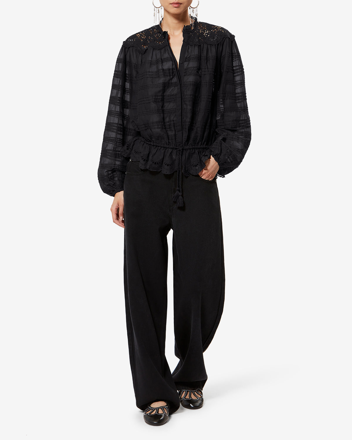 Polly Floral Lacy Cotton Blouse