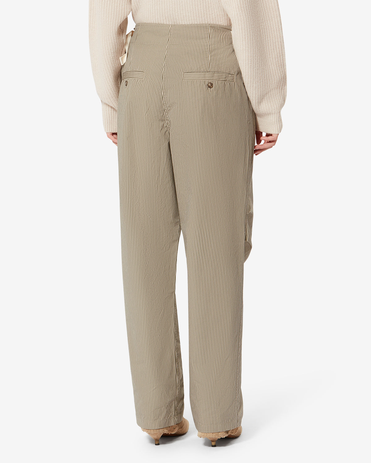 Ceryne Striped Cotton Trousers