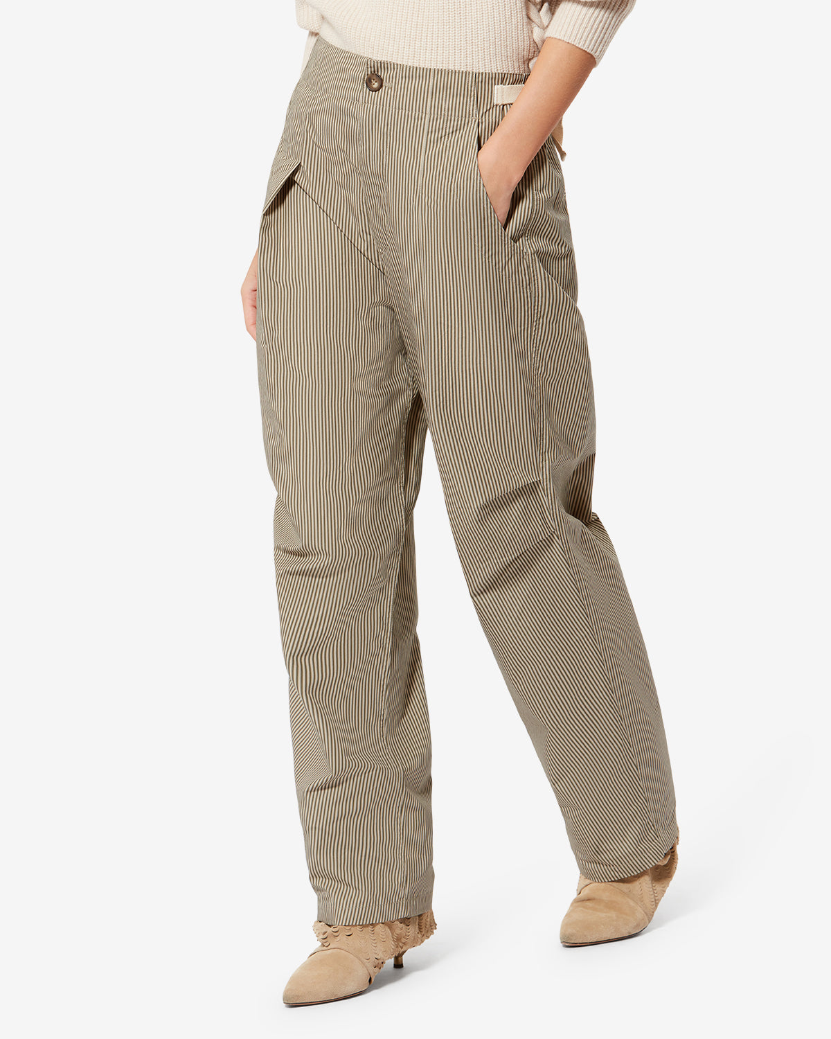 Ceryne Striped Cotton Trousers