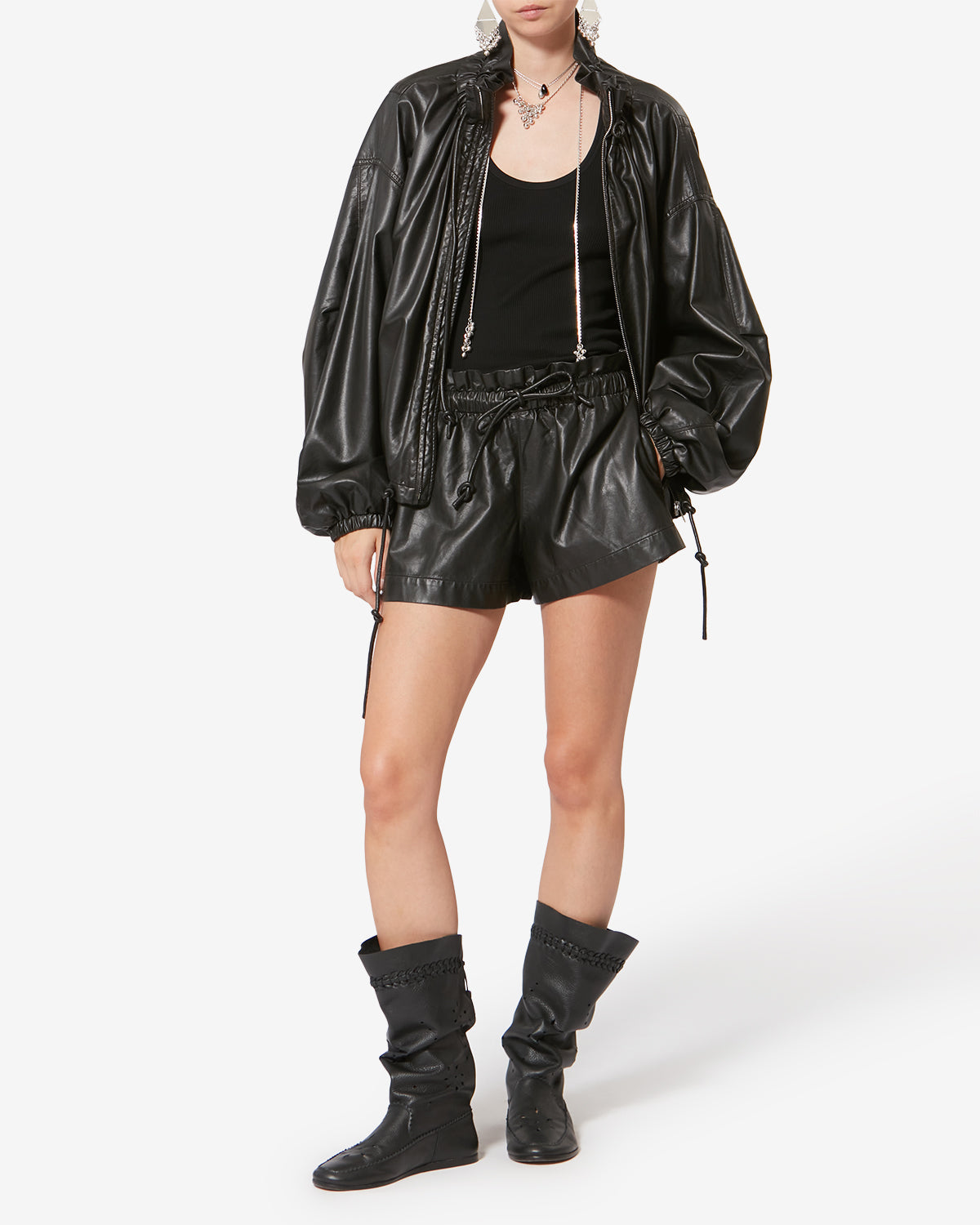 Neela Fluid Leather Jacket