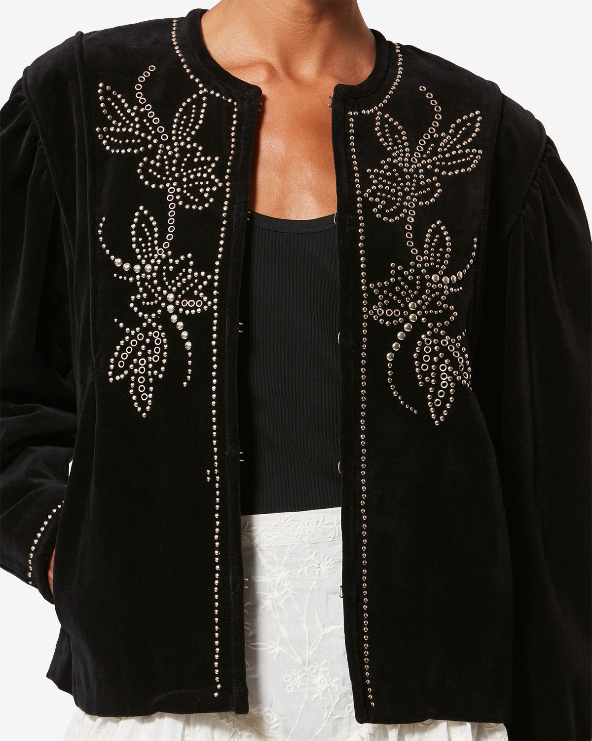 Pietra Studded Velvet Jacket