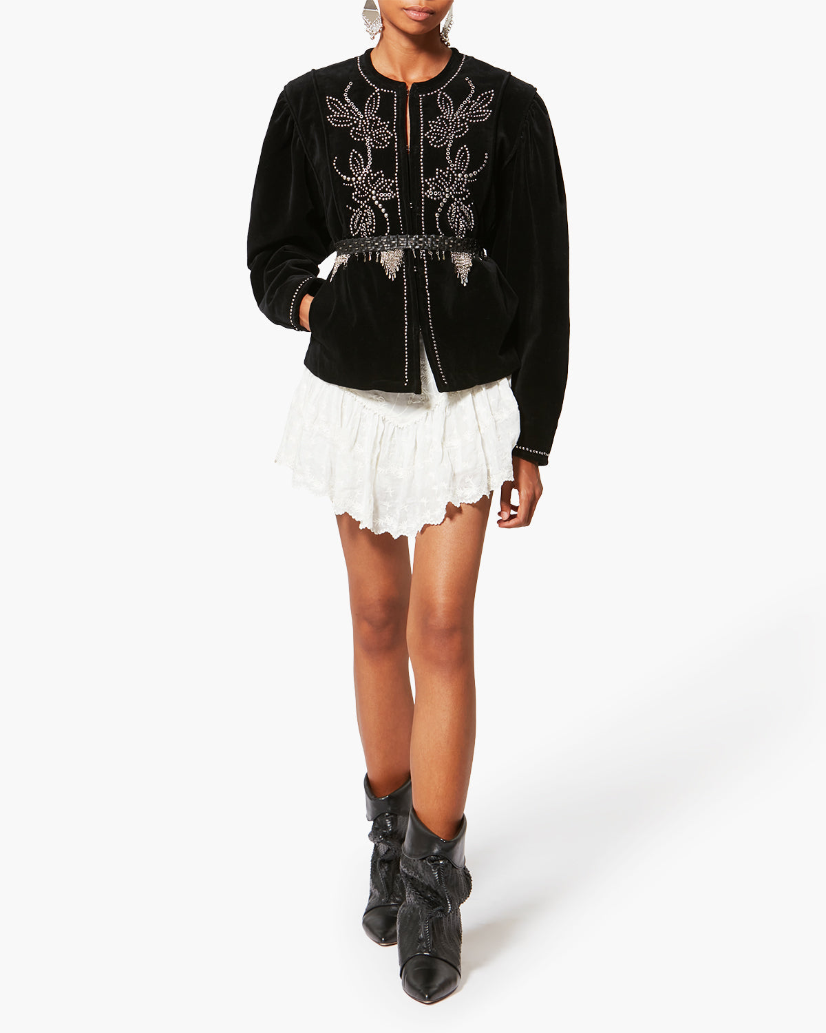 Pietra Studded Velvet Jacket