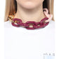Ruby Resin Metal Necklace