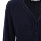 Stepped Hem V Neck Cardigan