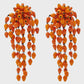 Hanabi Clip Earrings in Orange