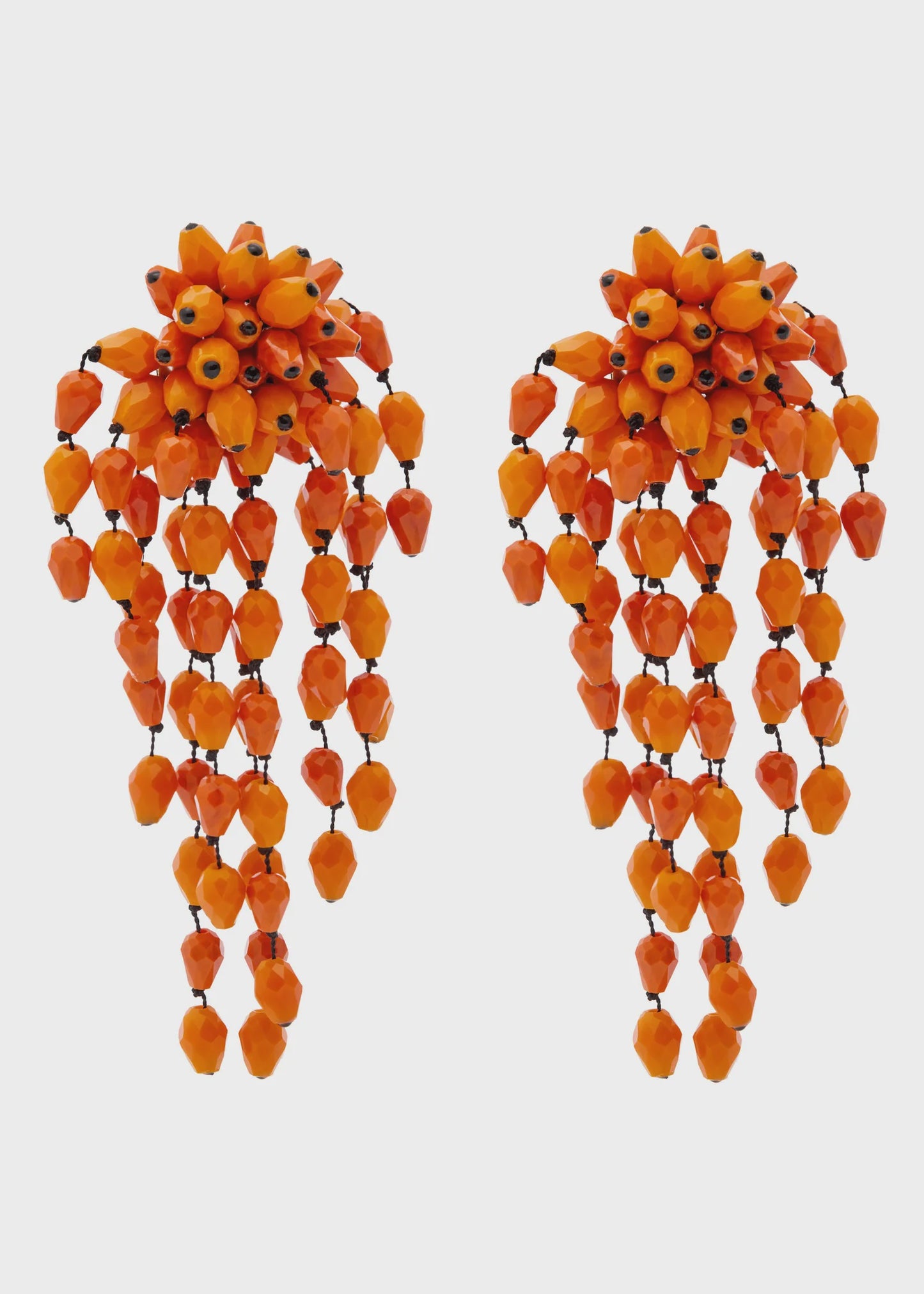 Hanabi Clip Earrings in Orange