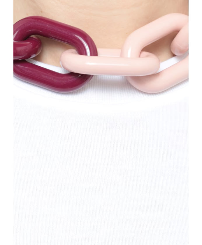 Ruby Resin Metal Necklace