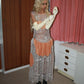 Vintage Filet Lace  Crystal Dress