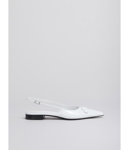 White Leather Trunkaroo Slingbacks