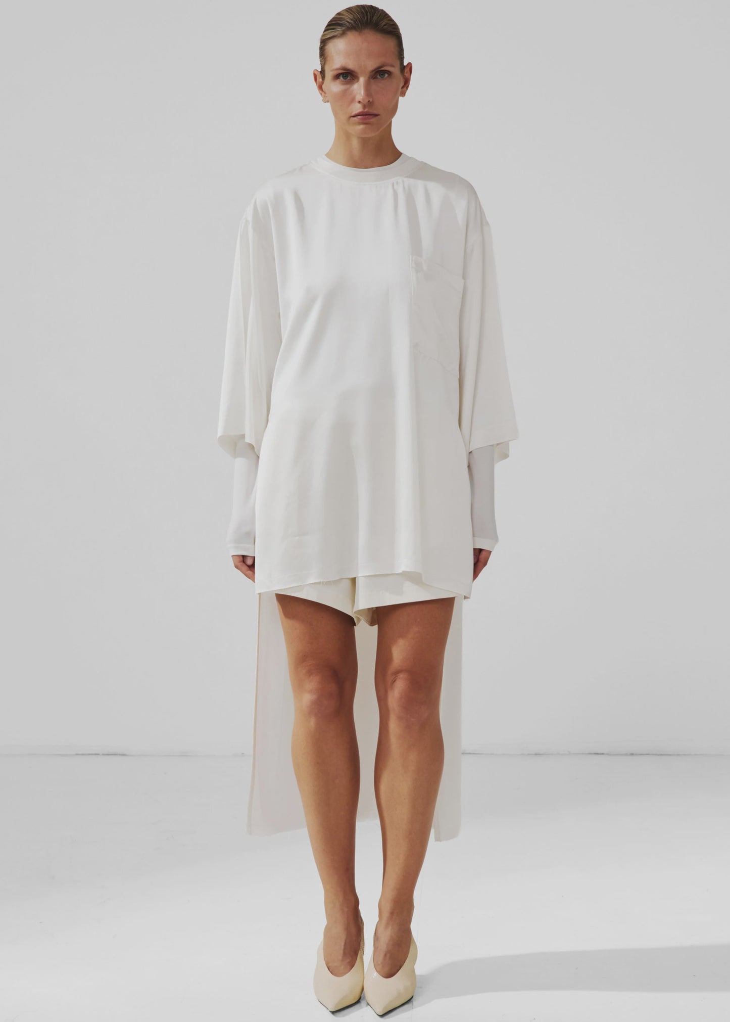 Tara Satin Asymmetric Shirt