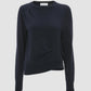 Draped Pleat Detail Crew Neck Top
