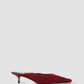 Sloan Mule In Cherry Red Embroidered Satin