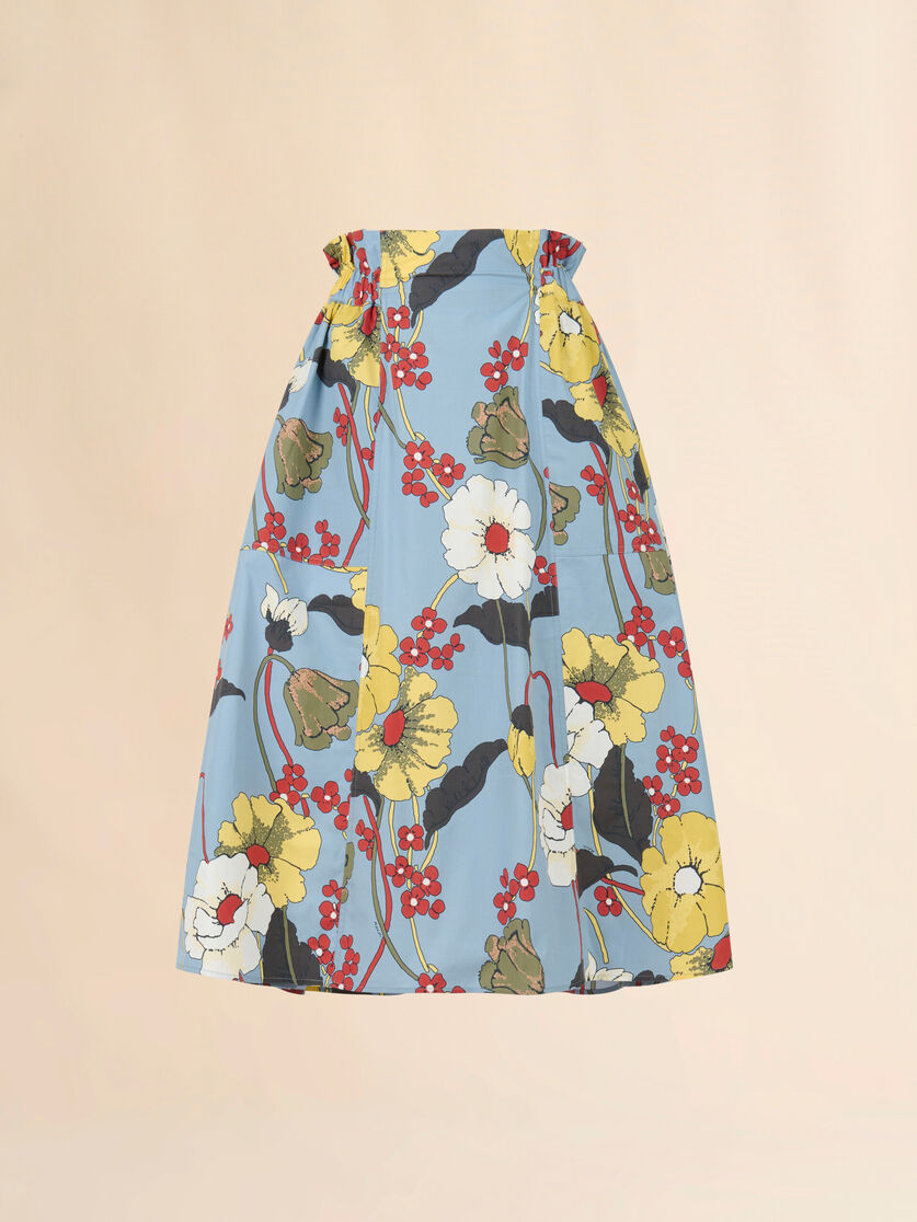 Printed Melodia Poplin Mid Length Skirt