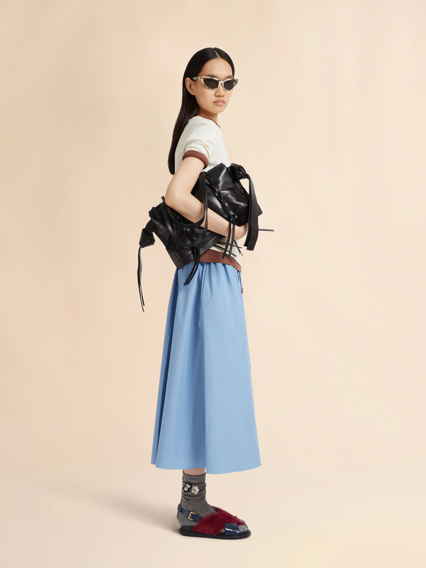 Organic Cotton Poplin Skirt with Drawstring