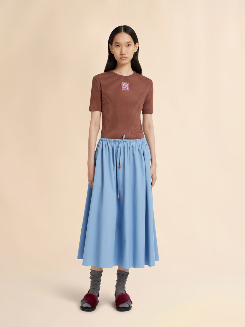 Organic Cotton Poplin Skirt with Drawstring