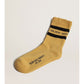 Distressed socks in Dark Sand with Stripes