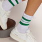 Cotton socks with stripes and logo