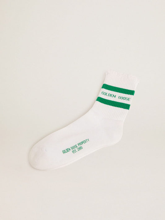 Cotton socks with stripes and logo