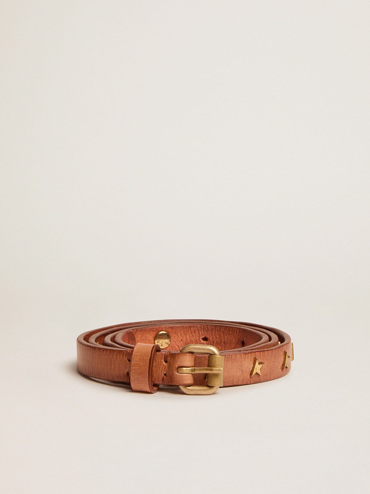 Belt Molly washed Leather Star Studs