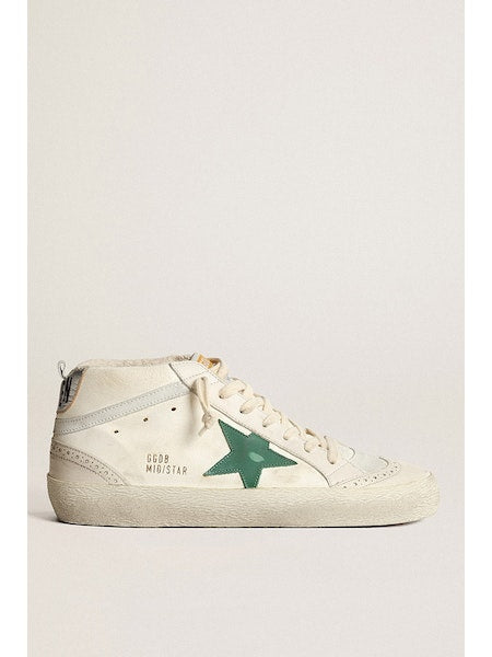 Mid Star Sneakers in Milky White and Green