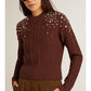 Cropped Crewneck Sweater With Crystals