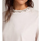 T-shirt in white with cabochon crystals