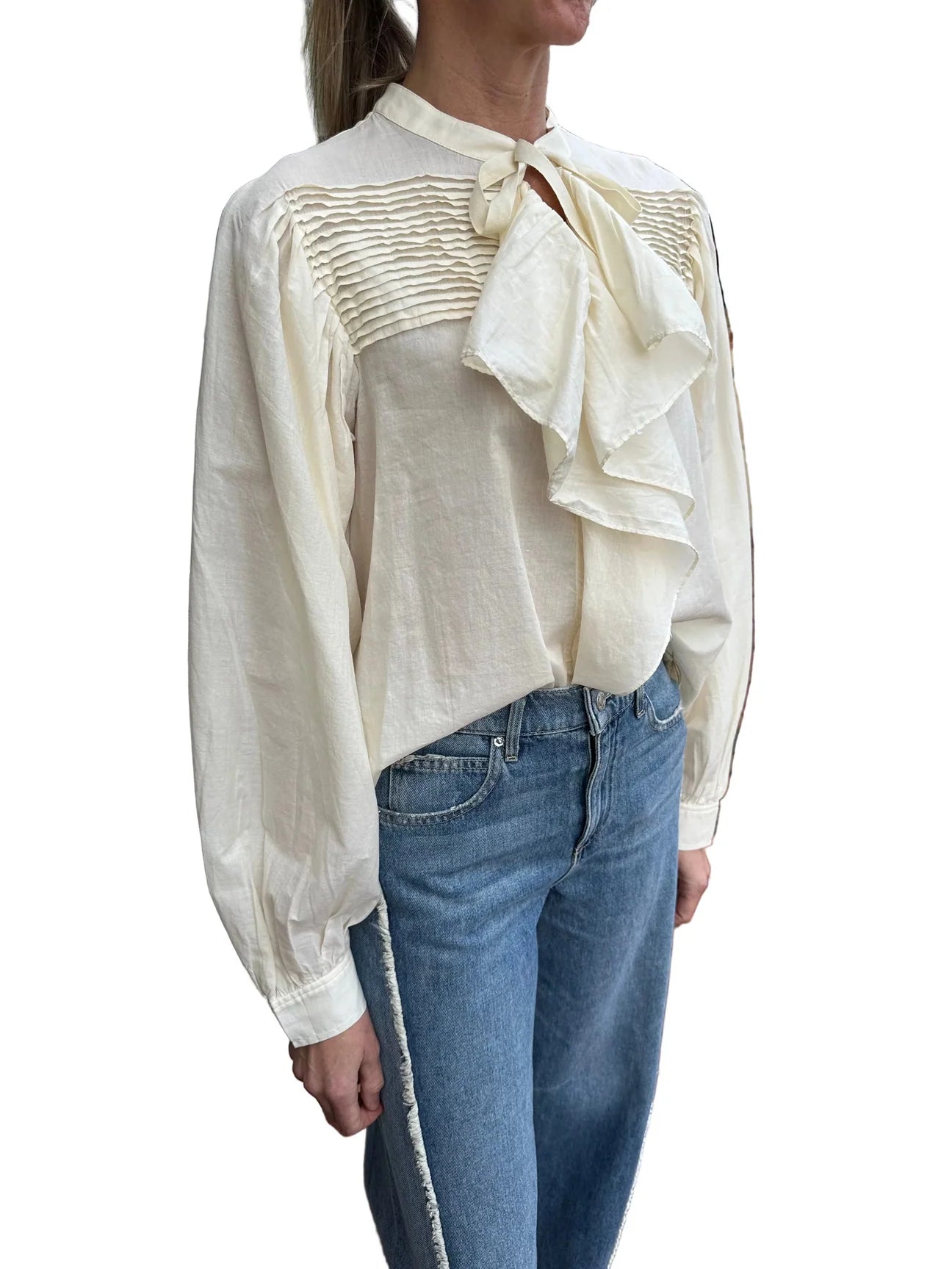 Riko LS Blouse with Ruffles
