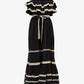 Lucian Waist Tie Long Dress in Noir